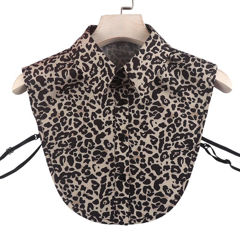 Leopard Print Shirt Detachable Collar for Womens Suits Lapel Fake Collar False Collar Blouse Female Detachable Collars