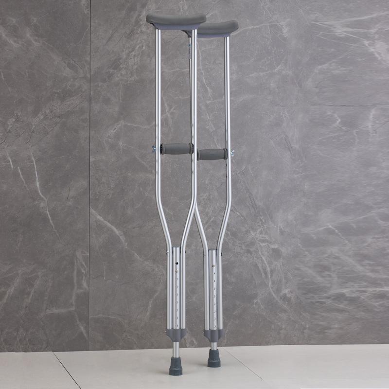 Adjustable Aluminum Alloy Crutches for Elderly and Disabled - Single/Double Options for Outdoor Use