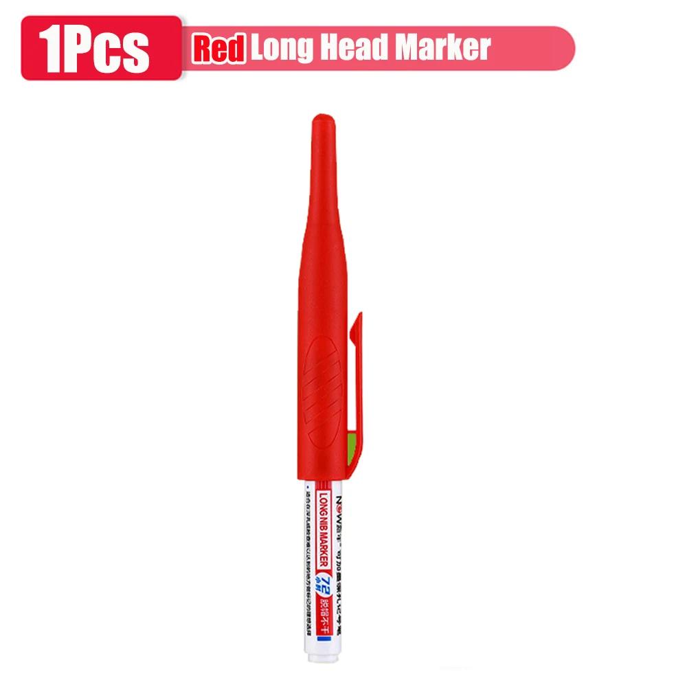 1-8pcs 32mm Long Head Markers Pen Multi-purpose for Woodworking Tile Decoration Deep Hole Marker Pens Red/Black/Blue/Green Ink