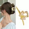 S.A.V.I 1pc Elegant Yellow Butterfly Hair Clip for Women | Gold-Plated Enamel Finish | Stylish Hair Accessory for Parties | Durable, Lightweight & T