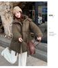 Women’s Short Hooded Windproof Thicken Warm Winter Jacket With Belt