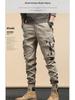 Men's Slim-Fit Multi-Pocket Cuffed Pants for Spring, Autumn, and Winter Motorcycle Wear.