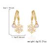 Fashion Christmas Snowflake Zircon Crystal Pearl Gold Color Earrings Stud Dangle Xmas Jewelry Women Party Gift