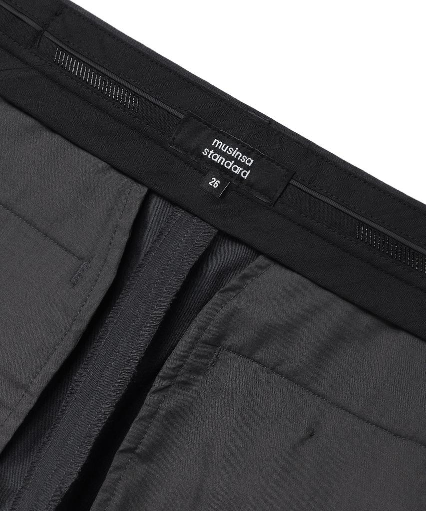 MUSINSA STANDARD WOMAN Women'S Slim Straight Hidden Banding Slacks [Gray]