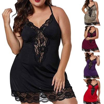 Women Fashion Sexy Plue Size Lace Underwear Suspender Skirt  Nightdress