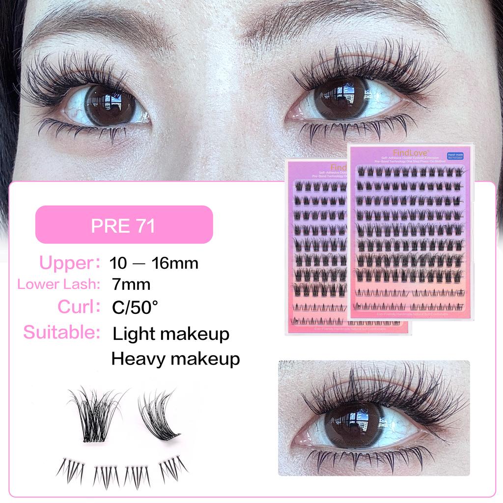 Brown Lashes New Type 10 Rows Glue Free Lashes Easy Application Eyelashes Reusable Lash Clusters with No Glue Needed