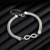 Infinite 8-character Bracelet  Heart-shaped Opening Bracelet  Diamond-studded Infinity Symbol Alloy 3-piece Set For Women
