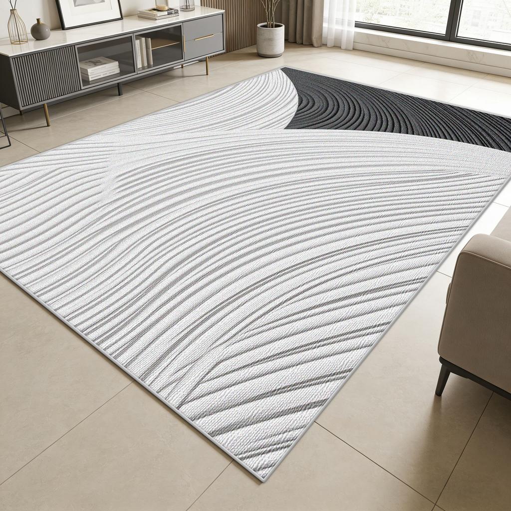 Nordic Minimalism Decoration Large Living Room Carpets Irregular Striped Design Washable Soft Rug Bedroom Sofa Area Floor Mat