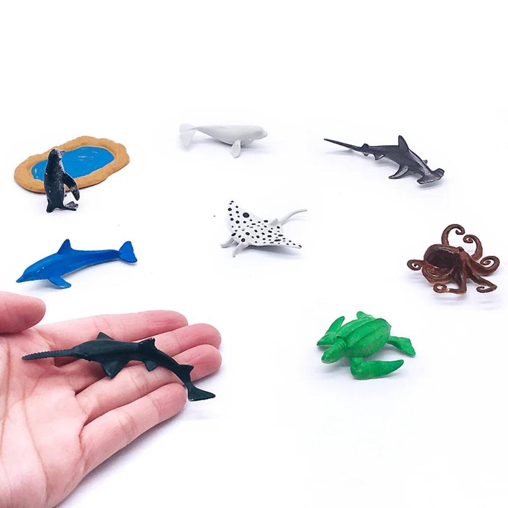 56-Piece Underwater World Model Set - Mini Marine Animals, Coral, Octopus, Nautilus, Crab, Lobster, Starfish, Ocean Model Animal