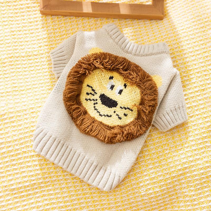 Cat Autumn and Winter Thickened Hairless Cat Warm Cute Little Lion Sweater Medium and Small Dog Dog Pet Cat Clothes