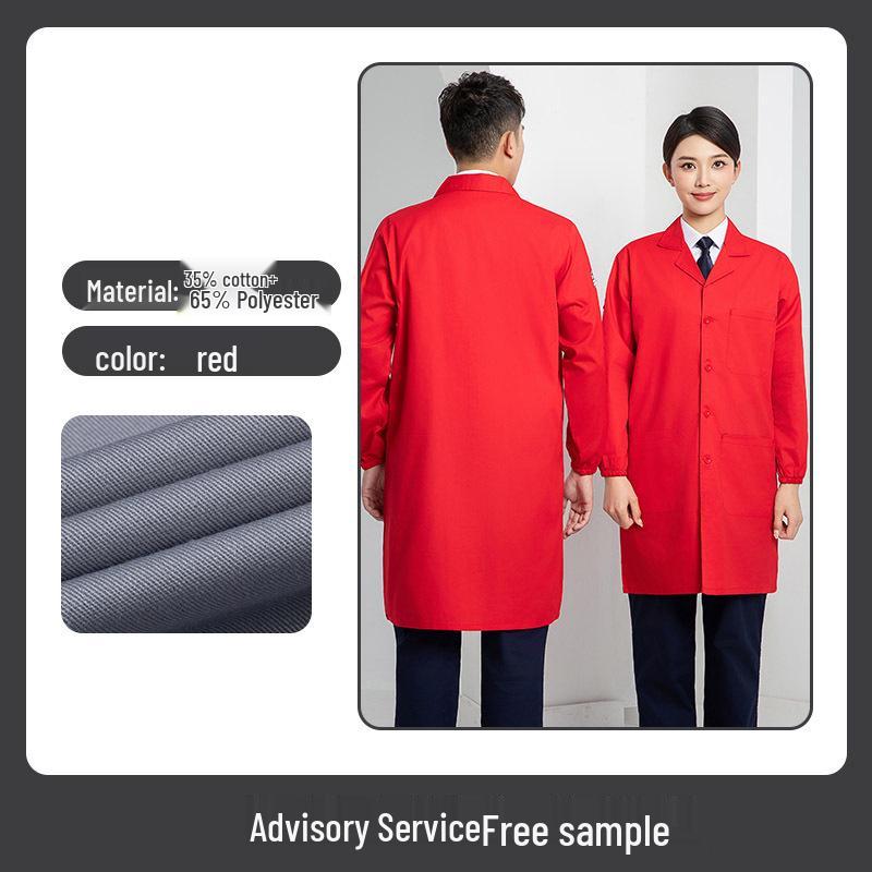 Men's Anti-Static Wear-Resistant Work Coat - Mid-Length, Thickened for Labor Protection