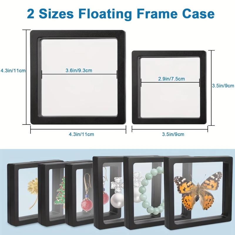 Square 3D Floating Frame Display Stand,hanging Pendant Box,jewelry,accessories,challenge Coin Storage And Display Stand