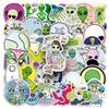 50 Alien Doodle Personality Cartoon UFO Decorative Skateboard Water Cup PVC Suitcase Stickers