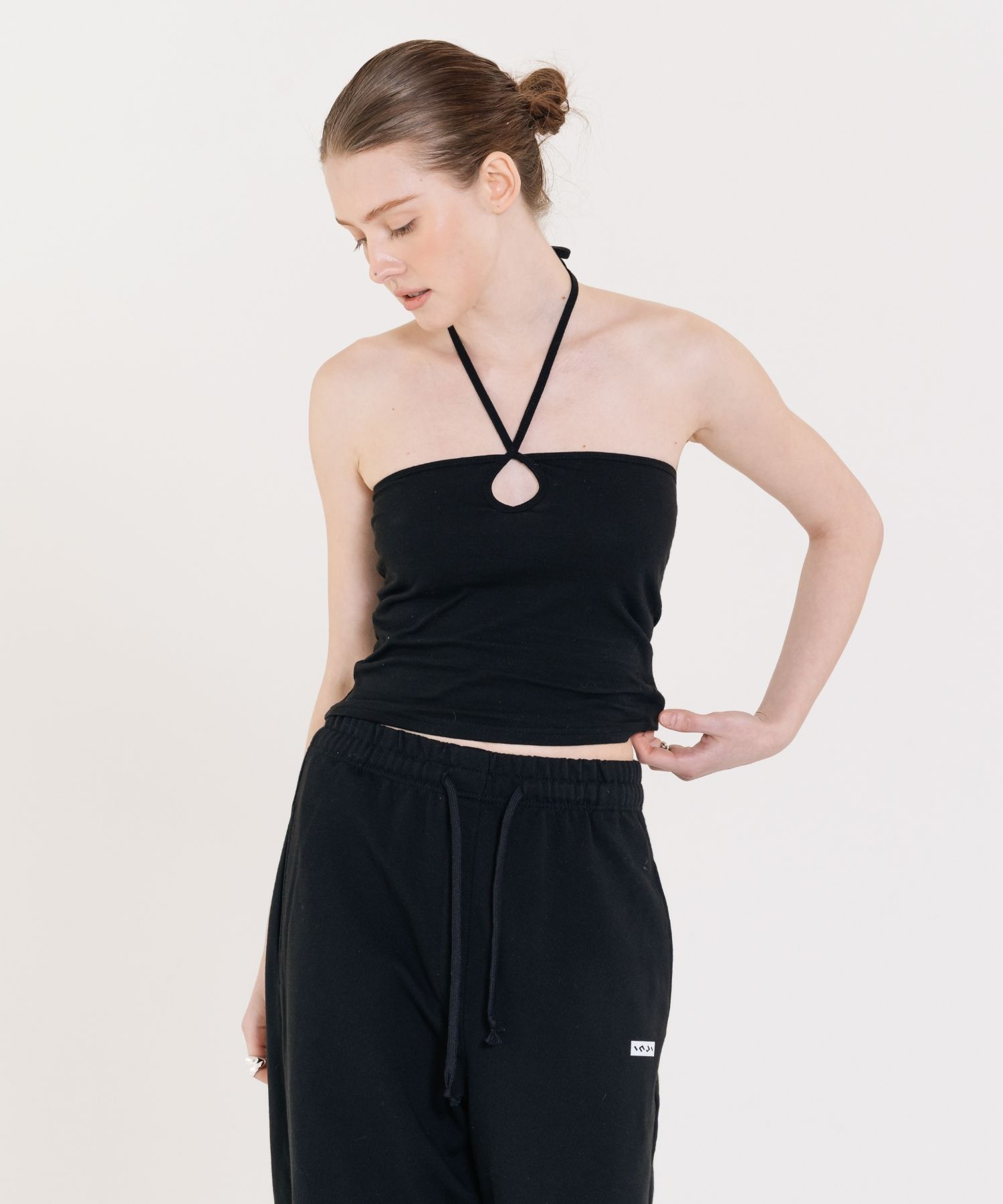 Ingi Active Cotton Strap Top Black One
