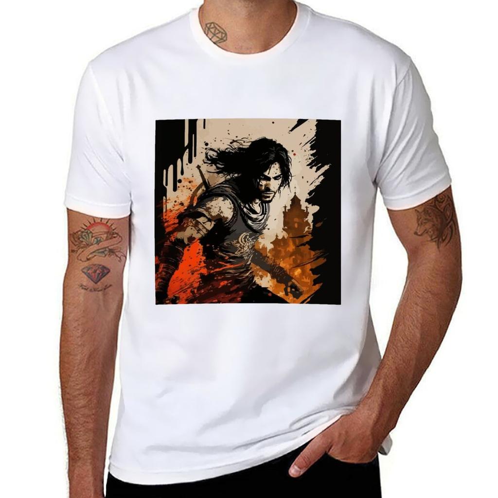 Prince of Persia run at wall T-Shirt vintage graphic tee summer clothes vintage anime shirt shirts graphic tee men