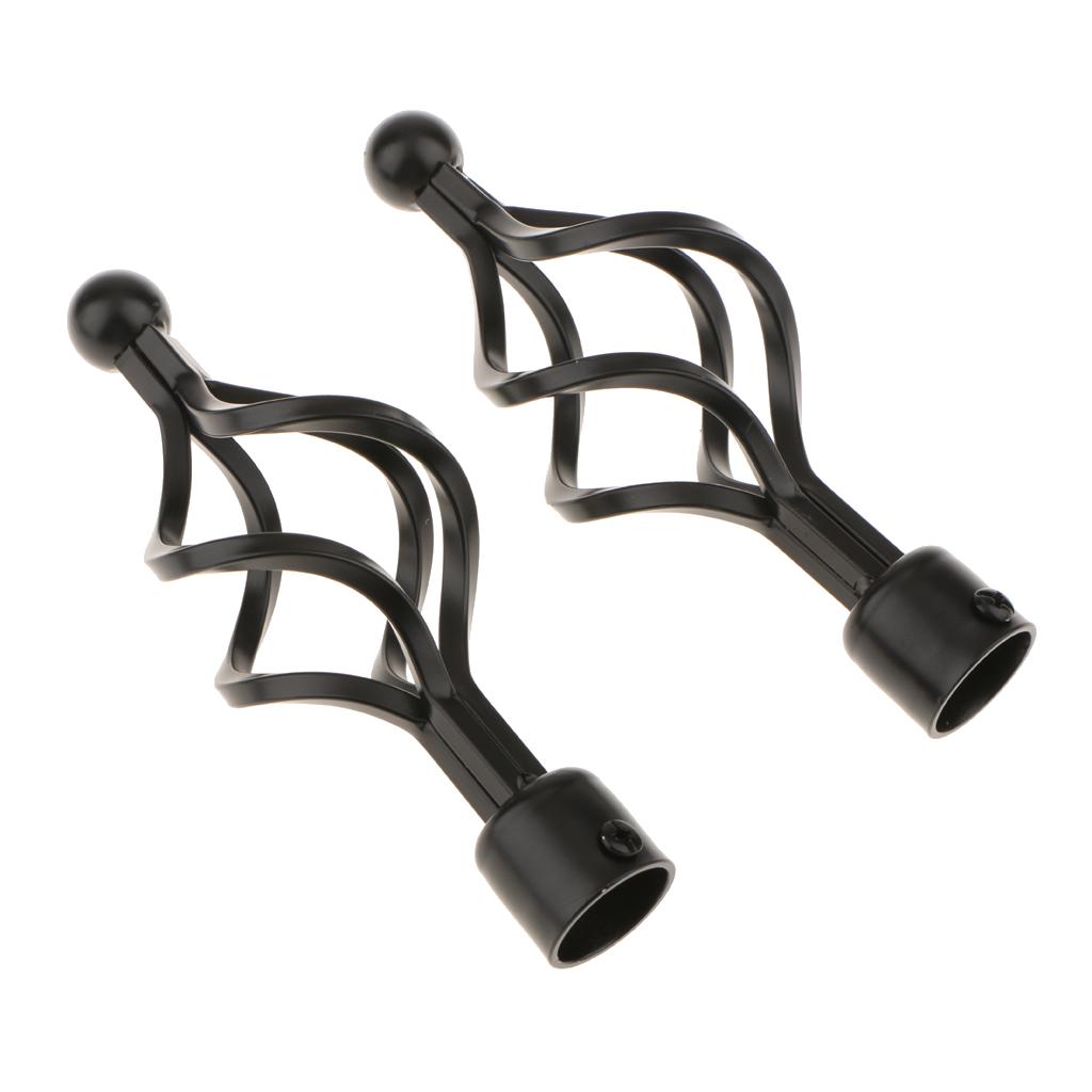 Iron Curtain Pole Brackets Window Curtain Accessories Curtain Rods End Caps for Home Decor Hotel Bar Wall Mounted Support