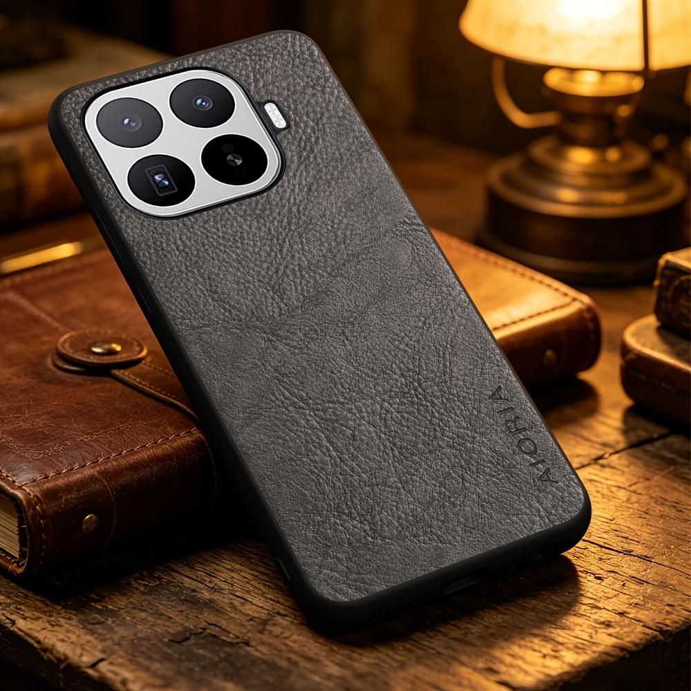 Phone Case - Solid Color Faux Leather Phone Case for Xiaomi 17T Pro Smart Precise Camera Hole Positions And Business Faux