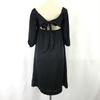 Vestido preto Candela International feito no Japão 100% cetim de seda costas fita manga curta 38 / M(USADO)
