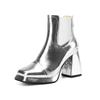 Női Bokacsizma Ősz Tél 2025 Új Egyedi Arany Ezüst Platform Bokacsizma Női Magassarkú Cipő botas mujer WSH4987