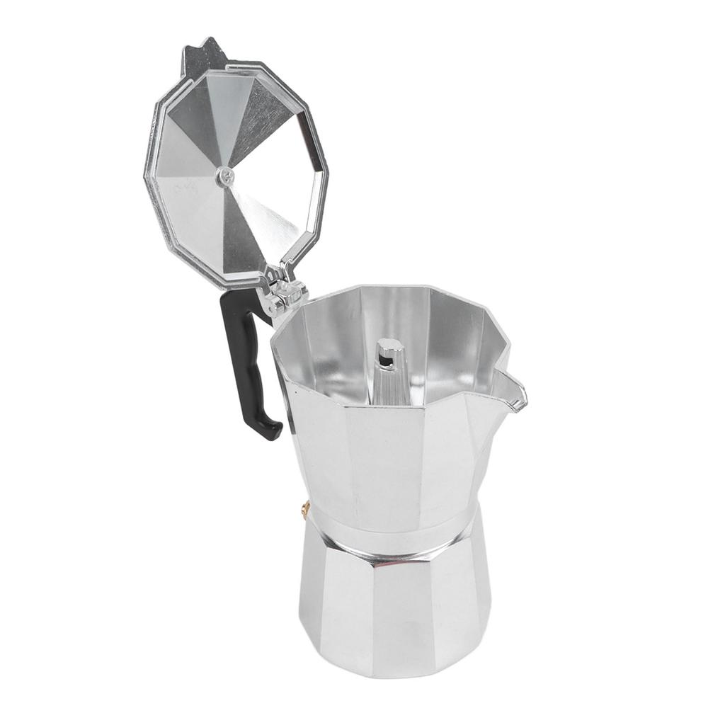 300ml 10oz 6 Cup Moka Pot Aluminum Alloy Moka Coffee Pot Portable Coffee Maker for Home Outdoor Cafe
