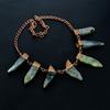 Labradorite Handmade Gemstone Necklace, Copper Electroformed Necklace Antique Jewelry, For Engagement Gift