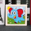3-7 Year Olds' 9-Piece Wooden Animal Jigsaw Puzzle - Educational Cartoon Toy