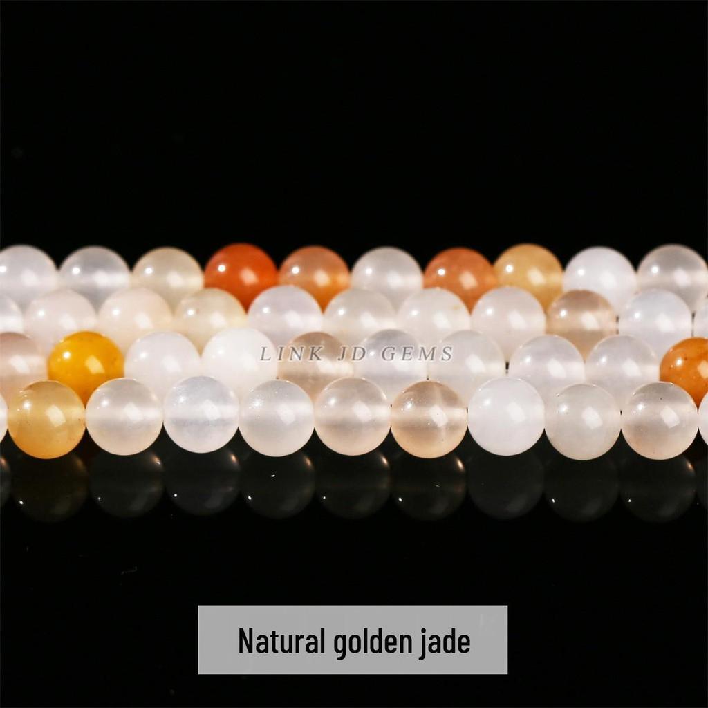 Jing Suo Natürliche Grüne Jade Runde Perlen für DIY Schmuck und Armbänder