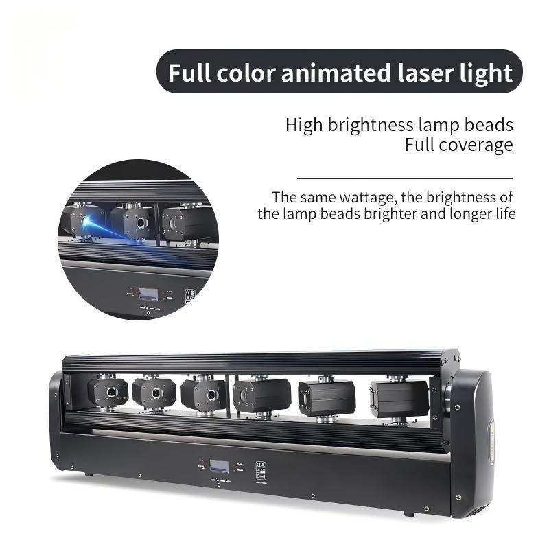 DMX 6 eyes laser light RGB 3in1 Bar Light DJ Laser Projector 6 Eyes Beam Lasers Moving Head Lights Disco Wedding Party Stage Lighting.atmosphere