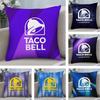 Capa de Almofada Sabor Mexicano T-Taco Bell Tecido de Pelúcia Macio Capa de Almofada de Sofá Impressa em Ambos os Lados para Todas as Estações Decoração de Casa