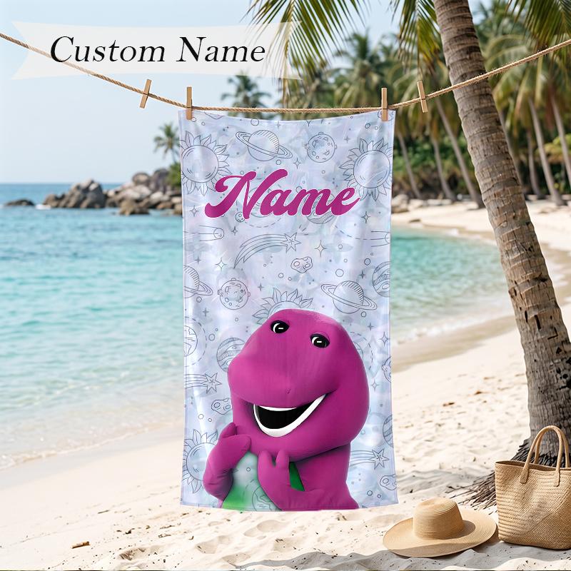 BARNEY Custom Name Printed Beach Towel Personalized Soft Towel For Swimming Beach Travel