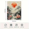 1Pc Vintage-Inspired Mountain & Sunset Printed Blanket, 60X80 Inch, Soft Cotton Fabric, Ideal For Family Travel And Camping