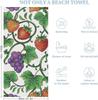 Vines and Fruits Beach Towels Oversized Sand Free Microfiber Towel Quick Dry Ultra Absorbent Bath Towel Lightweight Travel