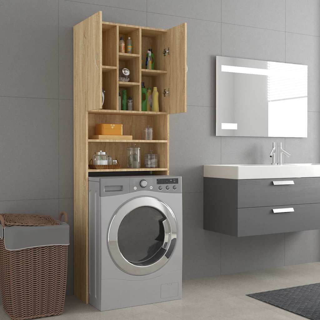 Washing Machine Cabinet In Sonoma Oak 64 X 25.5 X 190 Cm