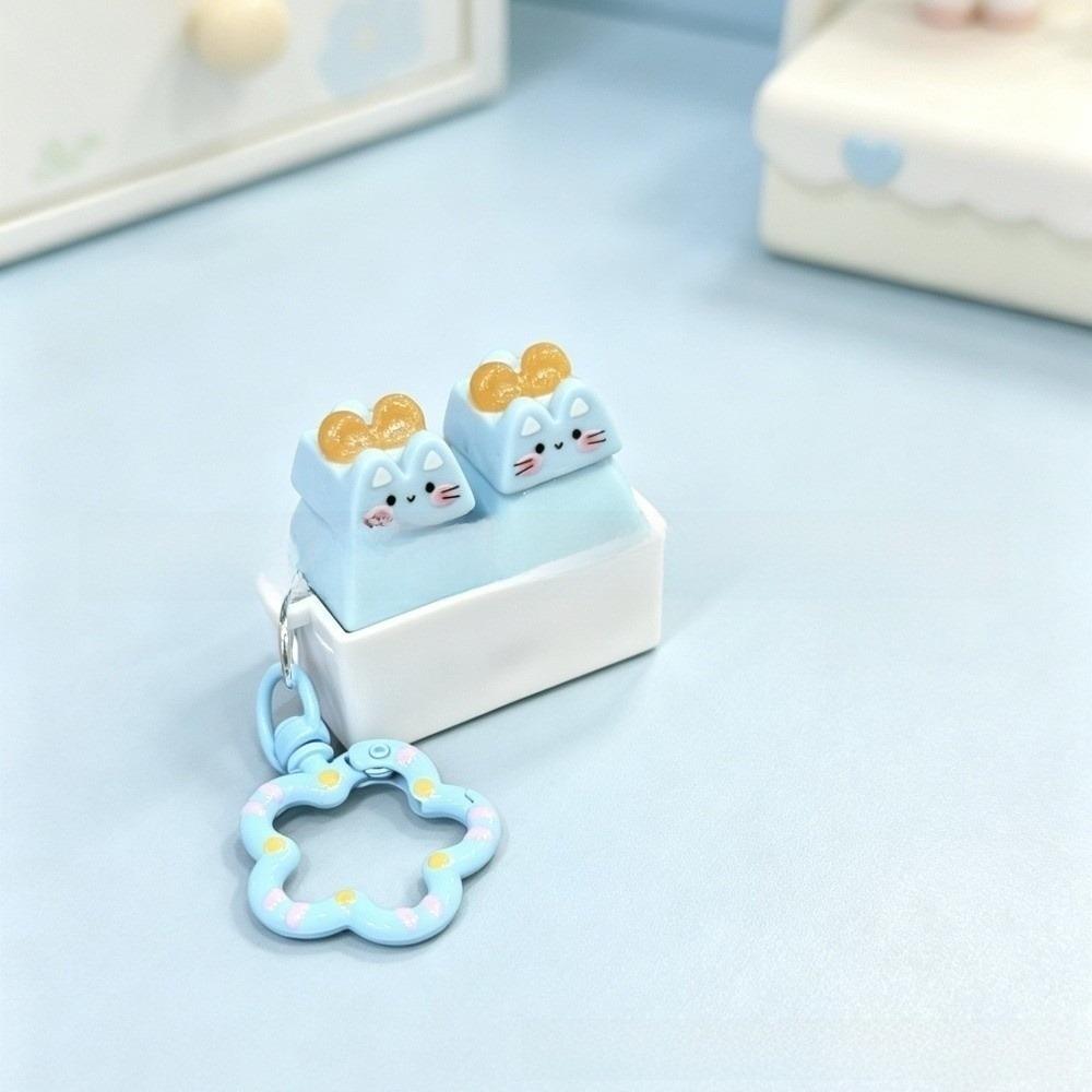 Finger Button Anti-stress Toy Pendant Cheese Calming Keychain Keys Fidget Keychain  Children Adults