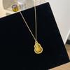 Luxurious Gold Gourd Necklace Pendant – Versatile, Strong Color Retention & Stylish Sweater Chain Accessory