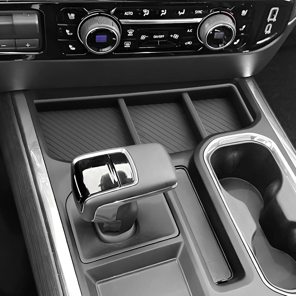 CDEFG for 2023 2024 2025 Chevy Silverado GMC Sierra Lower Console Organizer, Silverado Sierra 1500 Accessories Center Console Organizer Glove Box