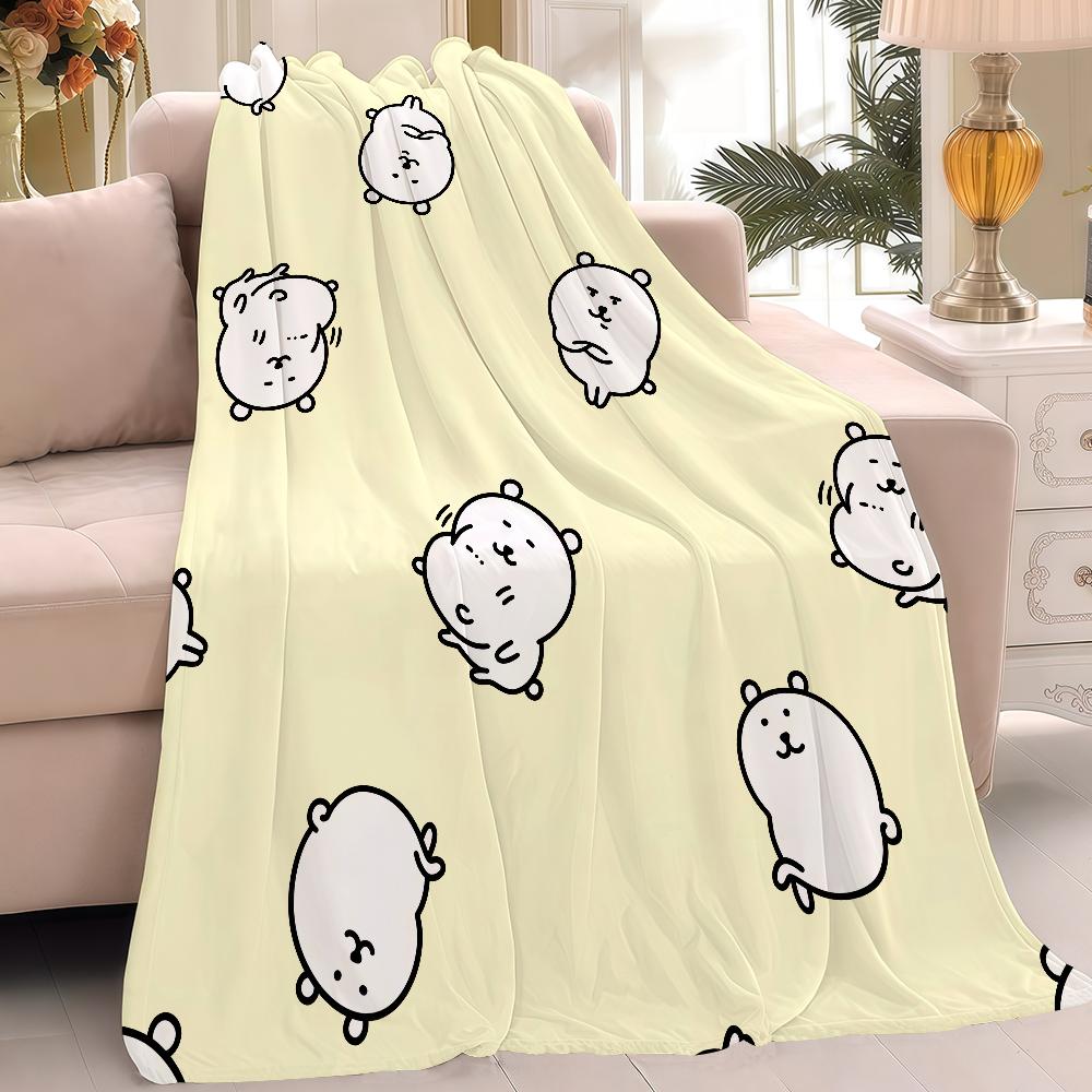 Bear Art J-Joke Bear Cartoon Blanket Warm Soft Suitable For Bedroom Sofa Bed Living Room Office Travel Camping Gifts