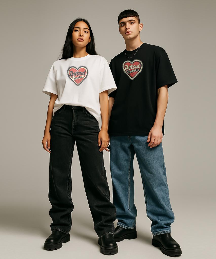 DRIFTOUT Stay Bold Layer Heart Short Sleeve T-Shirt (3 Colors)