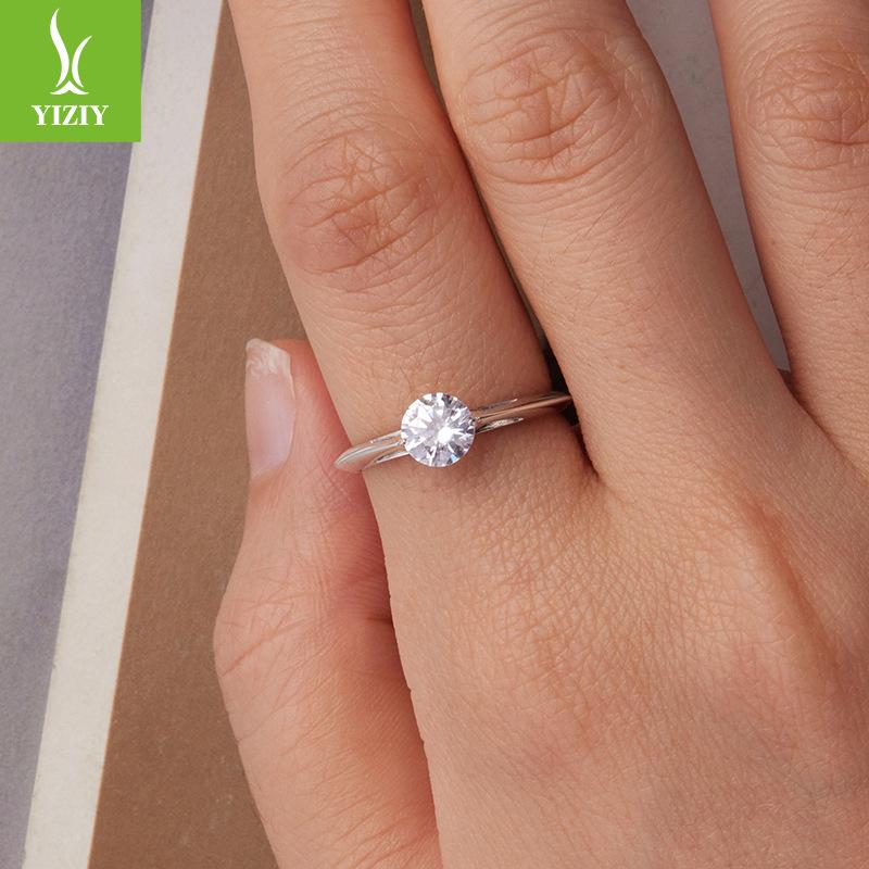 Simple Classic Rotatable Main Stone Ring Wedding Ring Women'S S925 Sterling Silver Marriage Proposal Ring Jewelry