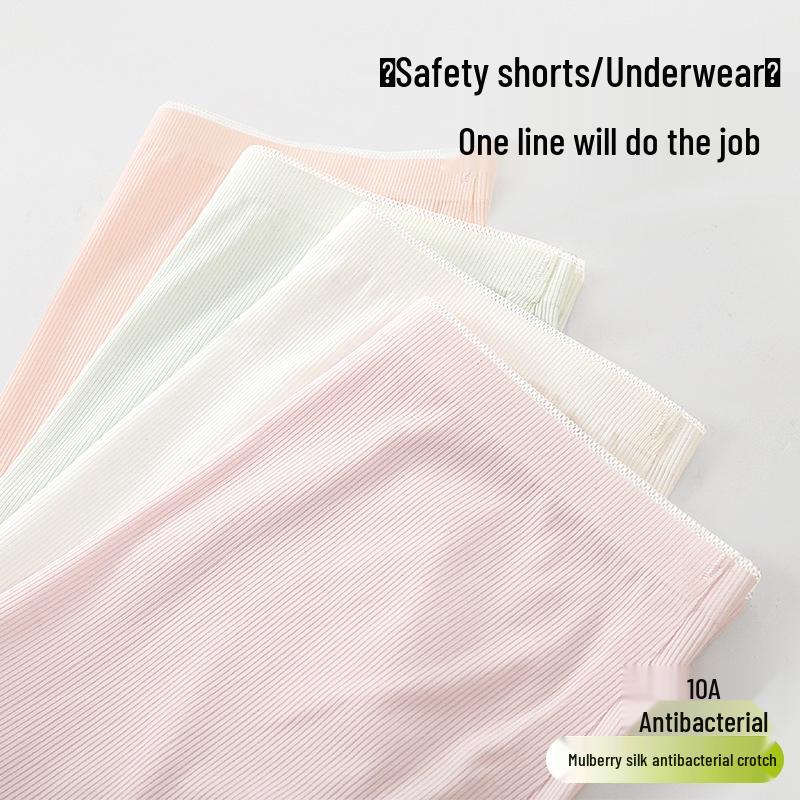 Girls' Seamless Ice Silk Puberty Boxer Briefs - Breathable, Antibacterial, Anti-Exposure Base Layer Pants