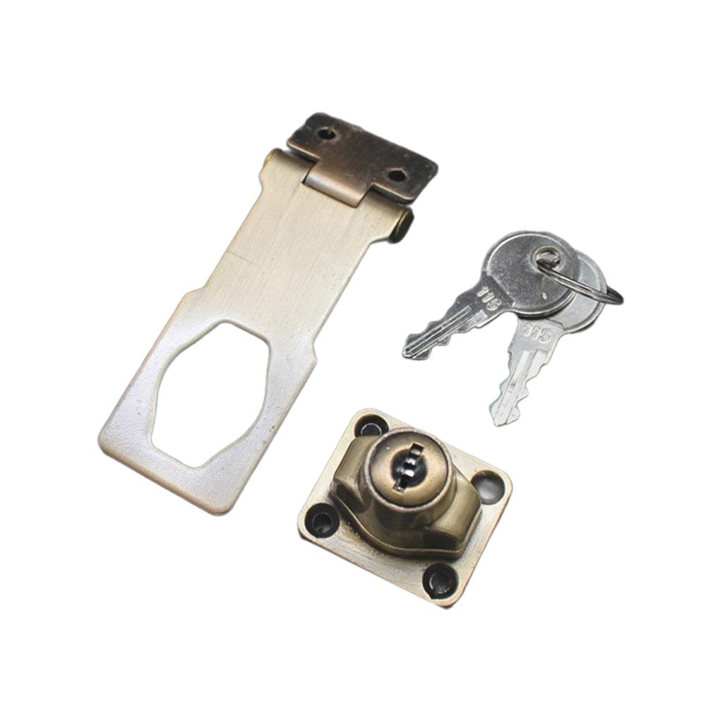 Industrial Locking Hasp Security Door Clasp Lock Safety Padlock Hasp Heavy Duty Safety Hasps with Key for Household