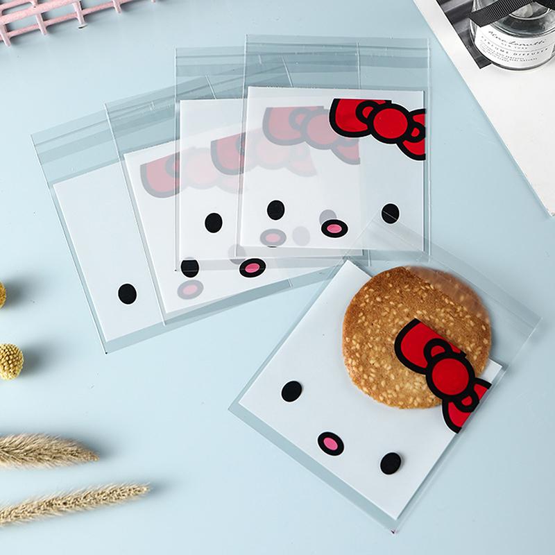 100Pcs Plastic Printed Storage Bag Hello Kitty Kawaii Cute Pochacco Sealed Bag Note Packaging Cartoon Self-Adhesive Gift Bag