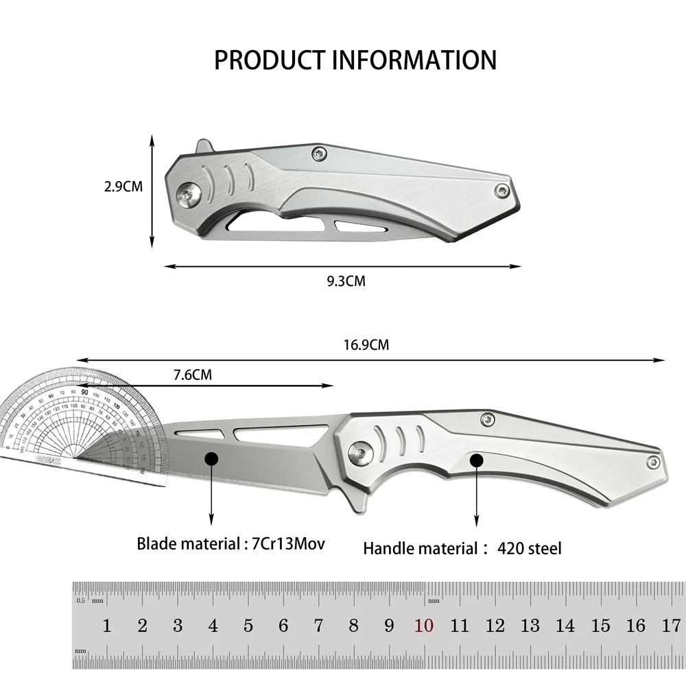 Stainless Pocket Knife Folding Knife 7Cr13Mov Blade 420 Steel Handles Kitchen Knife Utility Chef Knives Sharp EDC Multitool
