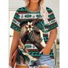 Fashion Women's Clothing High-end Round Neck Cool 3D Print Simple T-Shirts