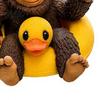 Playful Tabletop Accent Sasquatch And Duck Figurine, on Swimming Ring Statue, Unique Shelf Display Statue Funny Animal for Home Decor Novelty
