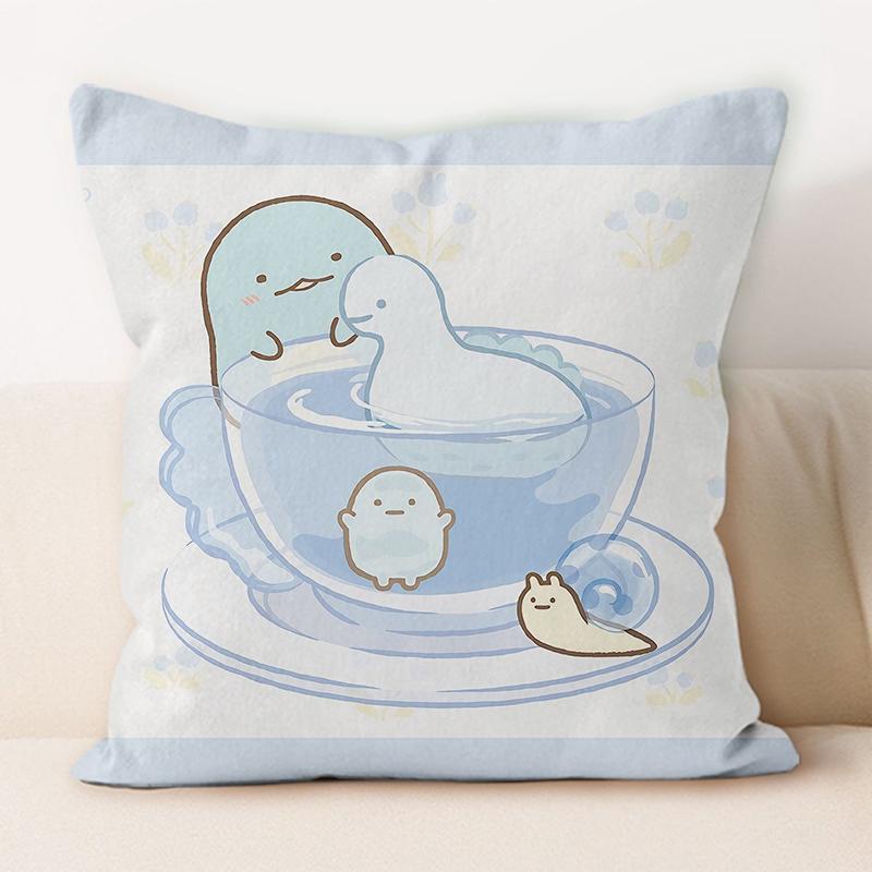 Kawaii Sumikko Gurashi Tea Time Throw Pillow Cover, Cute Cushion Case for Home Decor