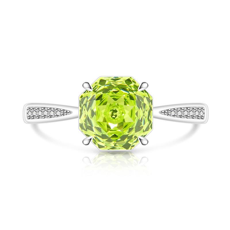 Rose Cut High Carbon Diamond Jewelry 925 Sterling Silver Ladies Ring Simple Sweet Elegant Wedding RingGood product