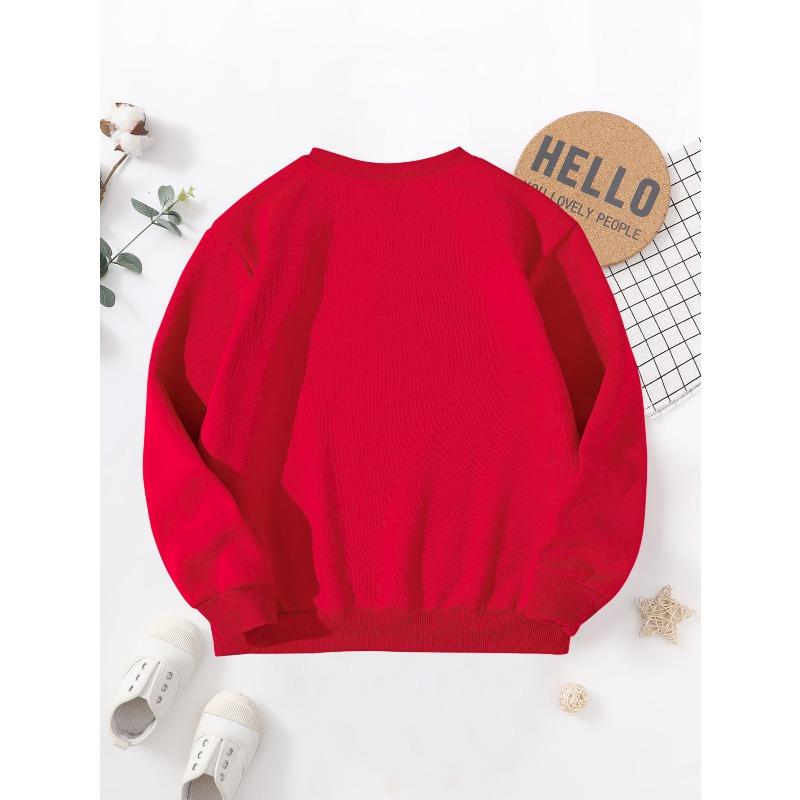 European Size Autumn and Winter Fashion -Lined Crew Neck Brushed Sweatshirt, BORN To KING Crown Bear Cartoon Print, Loose Fit Casual Long Sleeve