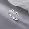 Sweet Cute Double Layered Bowknot Rings for Women Girls Light Luxury Exquisit Silver Color Adjustable Rings Jewelry Accessories