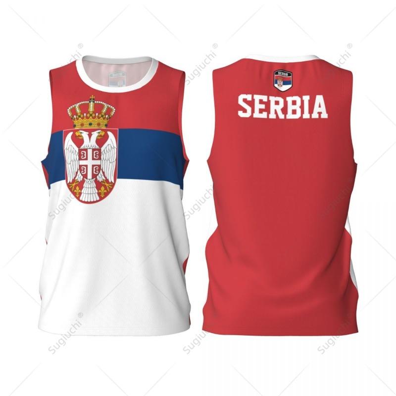 Bandera de Serbia Hombre Baloncesto Deportes Running Fitness Multifunción Camiseta sin Mangas Exclusivo Nombre Personalizado Número